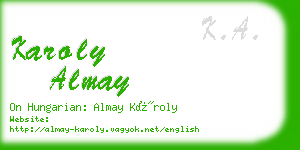 karoly almay business card